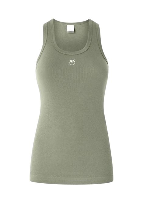 Ribbed tank top with logo PINKO | T-shirt | 100807 A2C1V49